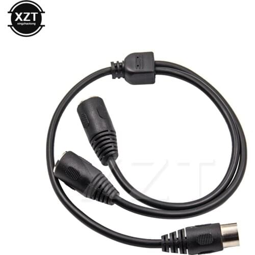 5 PIN MIDI DIN 1 Male Plug to 2x Female Socket Y Splitter Adapter Audio Cable for Microphone New