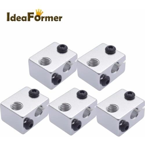 5pcs 3D printer Aluminium Heat Block V6 J-head RepRap MK7 or MK8 kossel and prusa i3 Extruder