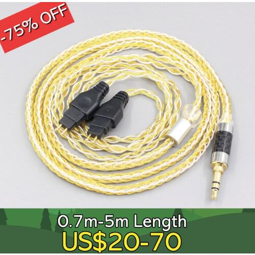 8 Core Silver Gold Plated Braided Earphone Cable For Sennheiser HD580 HD600 HD650 HDxxx HD660S HD58x HD6xx Headphone LN007289