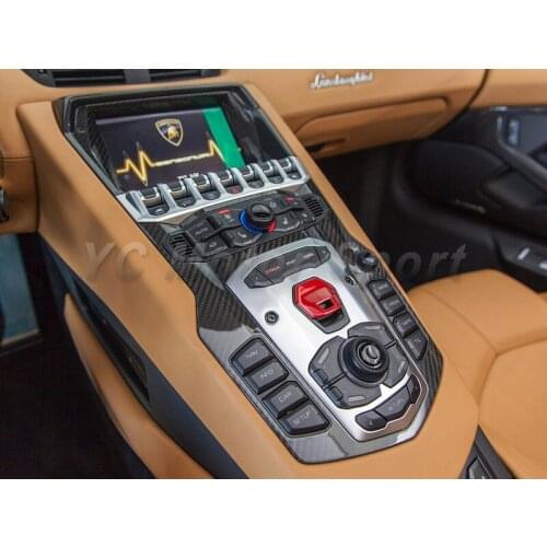 Car Accessories Dry Carbon Fiber Center Interior Trim Fit For 2011-2014 LP700 Center Control Surround Panel