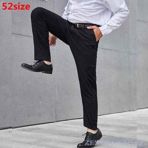 Autumn plus size casual pants mens loose straight mens pants mens plus size elastic long pants 52 size 50