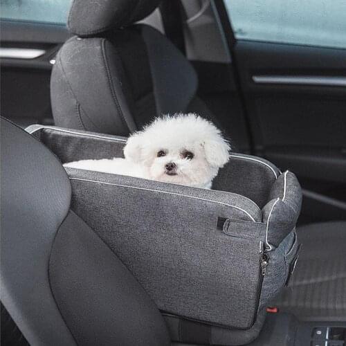 Car Central Control Dog Kennel Pet Safety Seat Removable Washable Pet Bed Outdoor Carrier Tote Bag For Small Pet Car Travel