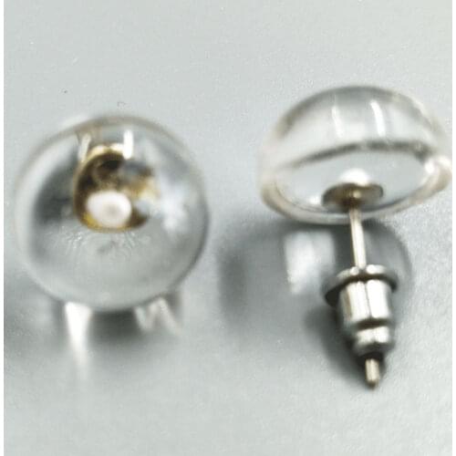 Free Shipping Women Fashion Jewelry 12mm Wlhite Crystal Round Beads Stud Earrings C5221