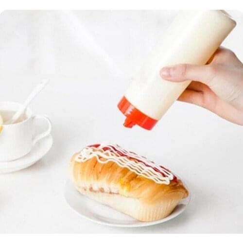 4 Holes Squeeze Type Sauce Bottle Safe Resin For Ketchup Jam Mayonnaise Olive Oil 300ml Bottle