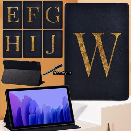 Tablet Cover Case for Samsung Galaxy Tab A7 10.4'' 2020 SM-T500/T505 Drop Resistance Letter Pattern Protective Case+ Free Stylus