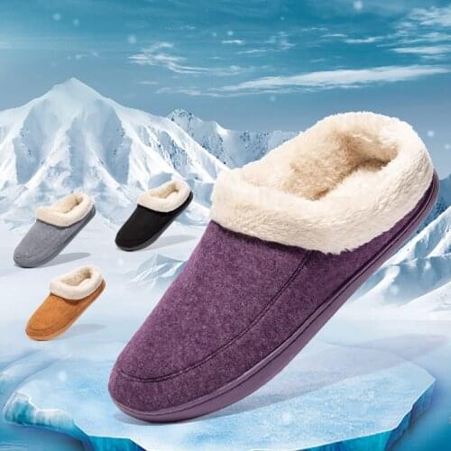 Slippers Home Women Winter Slippers Classic Warm Fur Woman Cotton Shoes Lovers Indoor Plush Big Size 35-44 Shoes Woman Wholesale