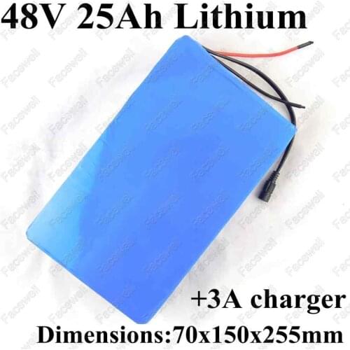 Brand lithium ion battery 48v 25ah electric bike 48v 25ah battery 48v 1000w 2000w bicycle 1500w scooter pack 51.8v 25ah 54.6v 3A
