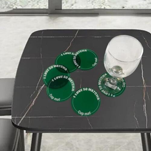 Table Mat Letter Design Heat Insulation Acrylic Coffee Drinking Cup Pad Kitchen Accessories Acrylic coaster
