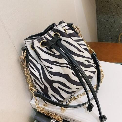 Retro Small Bag Female 2021 New Trendy Fashion Portable Bucket Bag Zebra Print Shoulder Messenger Bag Designer Handbags Cc Gg