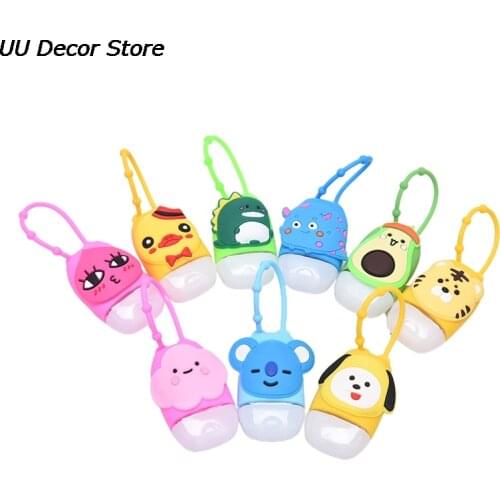 1PC 30ml Cute Silicone Mini Hand Sanitizer Hand Gel Holder Portable Safe Gel Holder Travel Cartoon Dispenser Bottle Storage