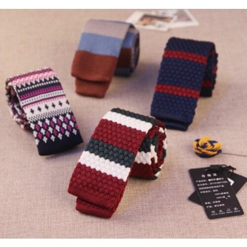 40colors mens narrow tie knit solid fashion designers slim skinny 5cm knitted striped neck ties for men 100pcs/lot fedex