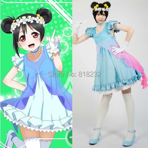 Love Live School Idol Project Dreams Gate Nico Yazawa Chiffon Tee Dress Uniform Outfit Anime Cosplay Costumes
