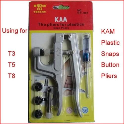 20set Plastic Snap Button Plier DK-001 Metal Snap Snaps Fasteners Machine Snaps Kit Jewelry Machine Tool for T2 T3 T5 T8
