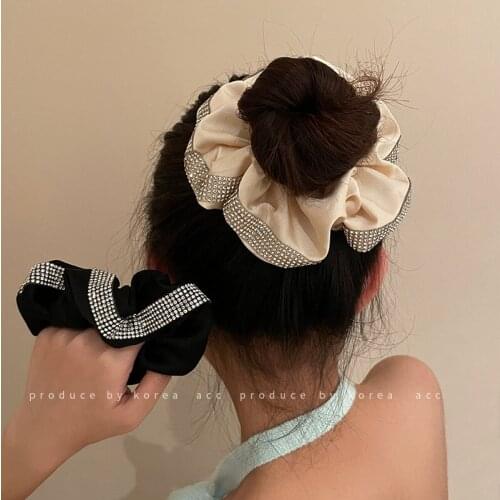 Korean simple girl heart design gauze large intestine hair ring creative fashion sweet hair rope ins style hair accessories