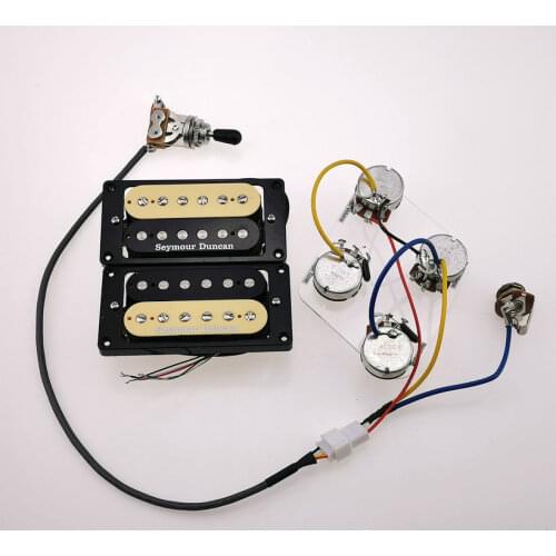 Sh1n sh4 Guitar Pickups Humbucker Electric Guitar Pickups Zebra 4C With Wiring Harness