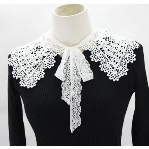 Shawl O-neck Doll Fake Collars for Women Shirt Hollow Lace Floral False Collars Dress Half Shirt Detachable Collars Nep Kraagie