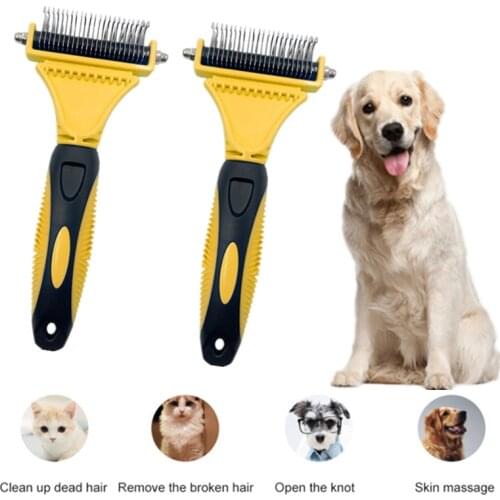 Dog Cat Hair Removal Comb Cats Brush Grooming Tool Puppy Hair Shedding Trimmer Combs Pet Fur Trimming Dematting Deshedding Brush