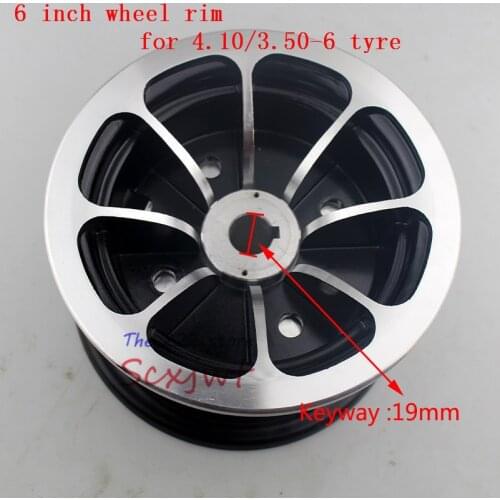 6-inch keyway Aluminum alloy wheel hub fits for 4.10/3.50-6 tyres inner tube 6 '' ATV kart car Scooter Snow sweeper rims