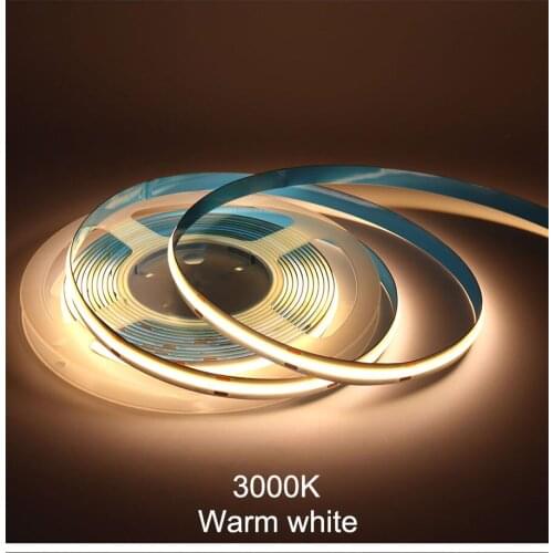 12V 24V 5M Dimmbare COB LED Strip Light High Density No Spot Flexible FOB COB LED Strip 320leds/m for TV Background Car Decor