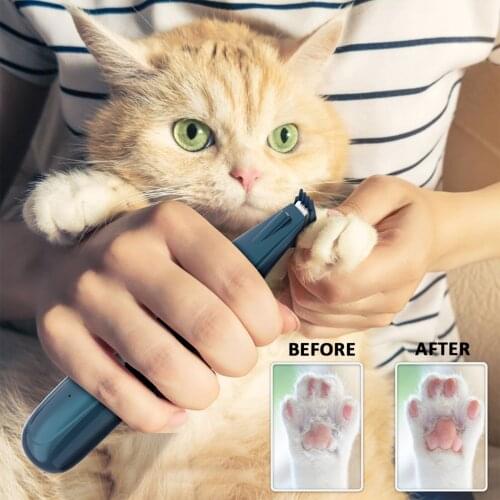 Pet Foot Trimmer LED Professional USB Pet Hair Clipper Dog Paw Shaver Pet Dog Cat Foot Hair Cutter Set Pet Grooming Supplies