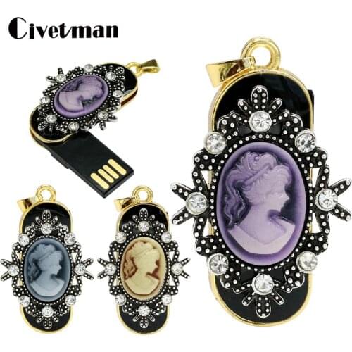 Classic USB Flash Drive 4GB 8GB 16GB 32GB Pendrive 64GB Pen Drive 128GB U Disk Crystal Pendant 256GB Cle Usb Memory Stick