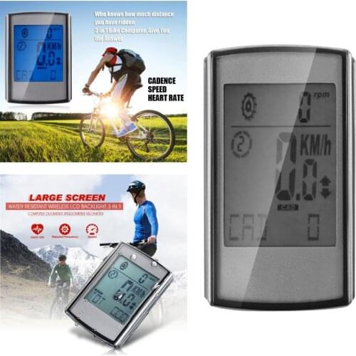 Waterproof Bike Bicycle Computer Wireless Bike Odometer Cadence Sensor LCD Display Cycling Speedometer Heart Rate