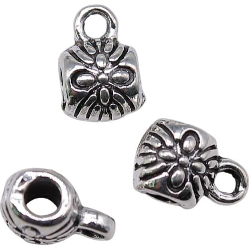 WYSIWYG 20pcs 8x5x5mm Beads Bails Charms For Jewelry Making Charm Bail Beads Jewelry Findings Beads Bails Charms