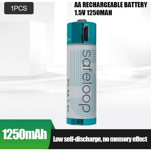 1pc AA 1.5V 1600mAh Battery USB Quick Charging Rechargeable Lithium Polymer Battery Charged by Micro USB Cable