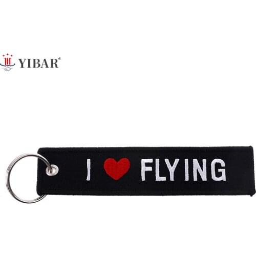1PCS Embroidery Fabric Key Ring Car Motorcycle Key Chain Crew Tag Pilot Bag Luggage