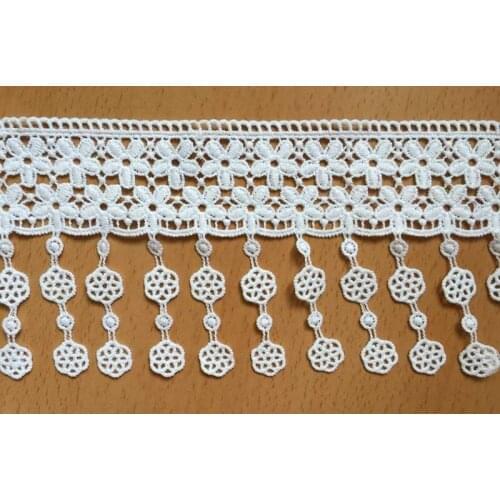 10.1cm polyester water soluble exquisite embroidery fringe lace trim, XERY0625A