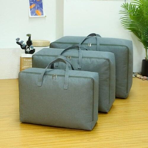 3Pcs Foldable Quilt Storage Bag Large-Capacity Thickened Clothe Organizer Pillow Blanket Zipper Pouch Closet Dustproof Accessory