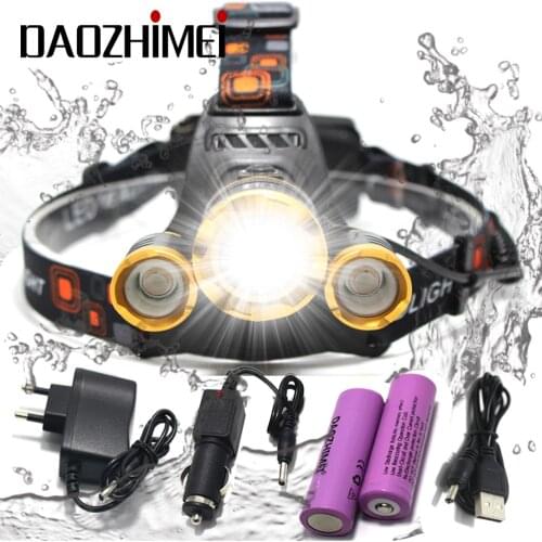 3 XM LT6 led headlamp headlight 8000 lumens led head lamp camp hike emergency light fishing outdoor equipment