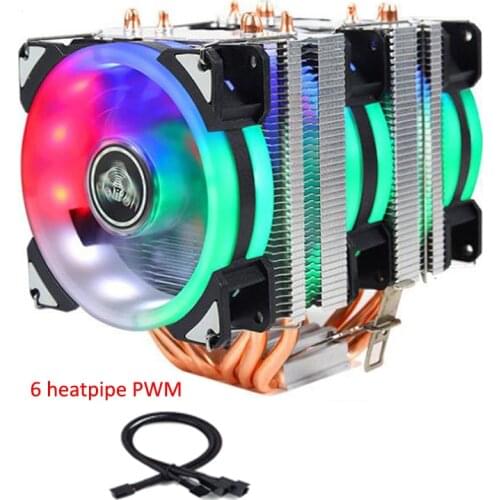 LGA2011 6Heatpipes 4pin PWM 2or3fans CPU Cooler Master cooling freeze Tower x79 x99 Cooling CPU Cooling Fan 775 1155 1366 2011