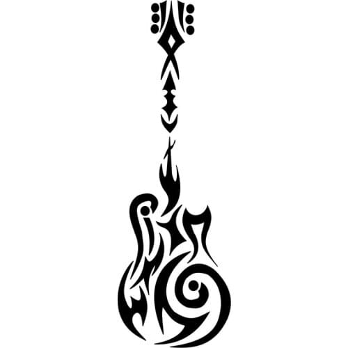 5.5cm*16.5cm Tribal Guitar Music Car Styling Decor Vinyl Car Sticker Black/Silver S3-5734