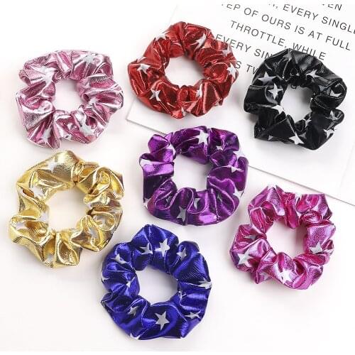 7 Colors Glitter Scrunchies Colorful Elastic Hair Rope Ponytail Holder Hair Accessories for Girls and Women