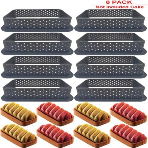 8PCS Mold Tart Ring DIY Cake tools French Dessert Bakeware Cutter Round Shape Decorating Tool Perforated Mousse Circle