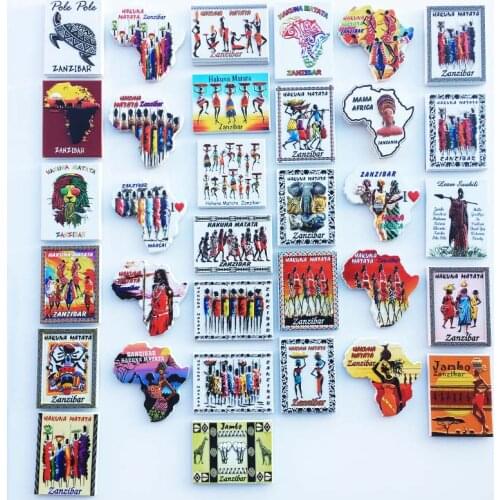 African Tanzania Customs And Culture Animal Fridge Magnets Decoration Articles Magnetic Refrigerator Collector Gifts