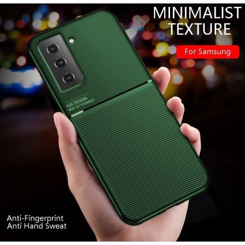 Car Magnetic Holder Matte Case For Samsung Galaxy S21 FE S 21 Ultra Plus 5G S21FE S21Plus S21Ultra Silicone Frame Protect Fundas