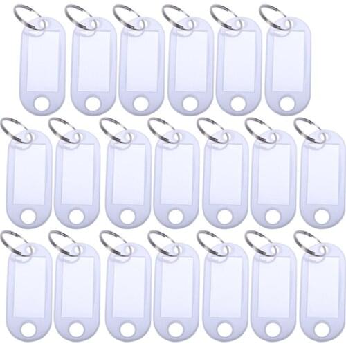 White portable plastic key fob key tag ID labels 20 pieces