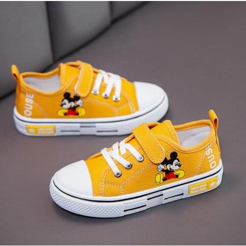 Disney Brand Shoes Baby Children Boys Girls Fashion Canvas Shoes Cartoon Mickey Mouse Kids Sneakers Boy Soft Canvas Shoes