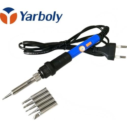 60W Electric Soldering Iron Kit Welding Gun Temperature Adjustable Repair Tool with 5 pcs soldering iron Tips