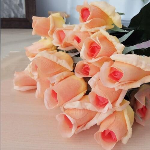 10pcs Simulation Rose Artificial Flowers Real Touch Bud for Valentines Gift Wedding Decoration Luxury Home Decor Rose Flowers