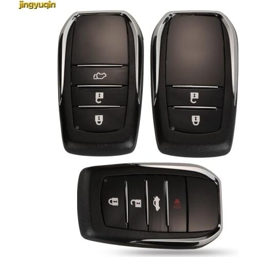 Jinyuqin 10pcs Smart Remote Car Key Fob Shell For Toyota Fortuner Prado Camry Rav4 Highlander Crown 2/3/4 Buttons Keyless