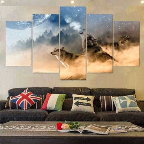 Wolf Pattern HD Print Canvas Painting Wall Art Picture for Living Room Home Decor