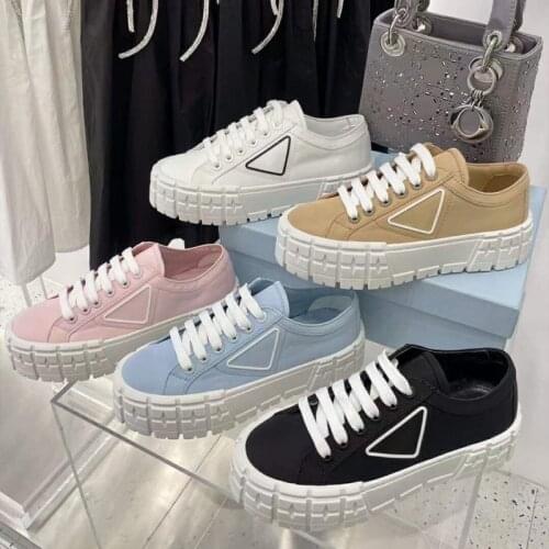 Canvas Leather Platforms Shoes Women Chunky Sneakers Fashion Shoes Women Choussure Femme Designer Shoes Women Luxury Brand Logo