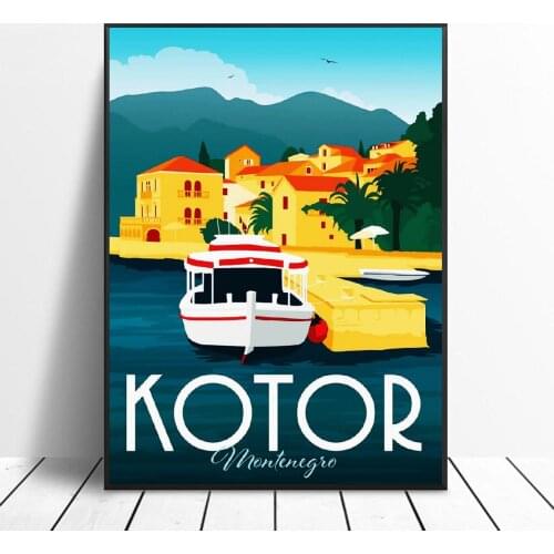 Kotor Travel Canvas Print Wall Art Poster Picture Modern Minimalist Bedroom Living Room Decoration No Frame