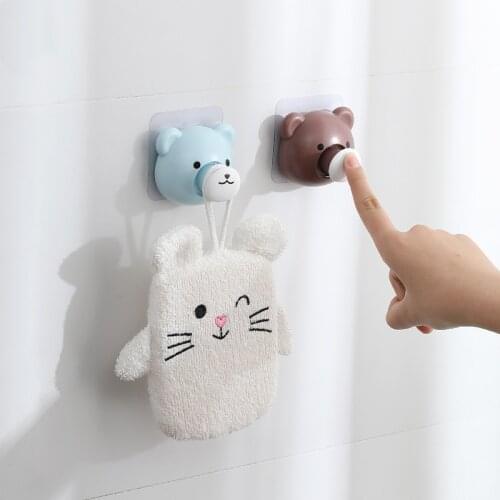 Creative Super Cute Cute Cartoon Animal Powerful Traceless Non Perforated Press Hook Key Holder Wall Hanger