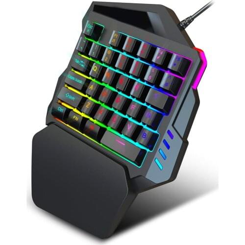 One-Handed Mechanical Gaming Keyboard Adjustable 5500DPI 35 Keys Portable Wired Gaming Keypad With LED Backlight For Mobile Game