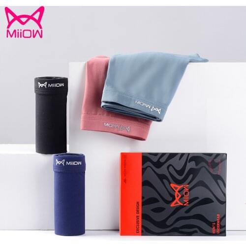 MiiOW 4 Sewn Business Models 50 Count Cotton Mens Underwear Cotton Underwear Mens Boxer Shorts Graphene Antibacterial Shorts