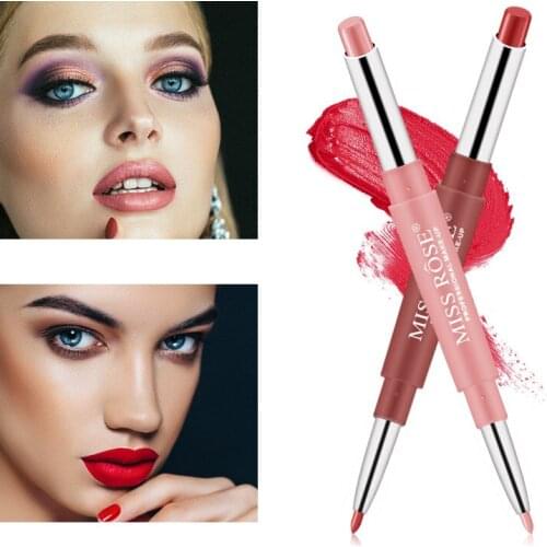 MISS ROSE Matte Lipstick Set Matte Long Lasting Labiales Matte Larga Duracion Lipstick Pen A Red Pencil